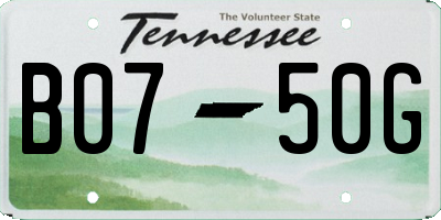 TN license plate B0750G