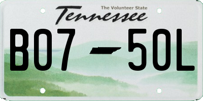 TN license plate B0750L