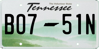 TN license plate B0751N