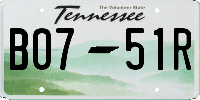 TN license plate B0751R