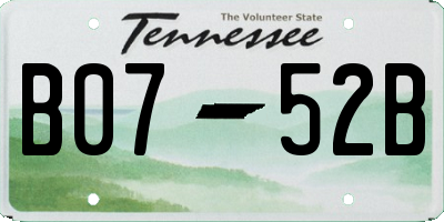 TN license plate B0752B