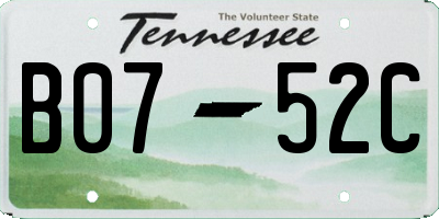 TN license plate B0752C