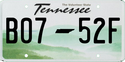 TN license plate B0752F