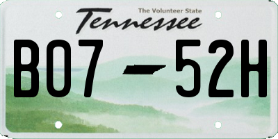 TN license plate B0752H