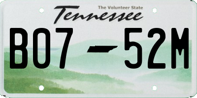 TN license plate B0752M