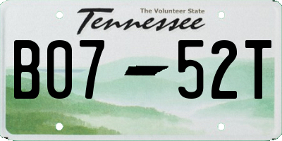 TN license plate B0752T