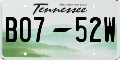 TN license plate B0752W