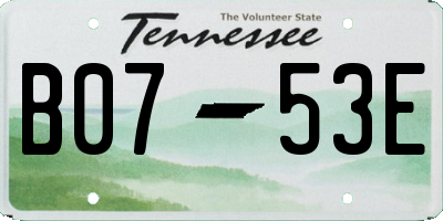 TN license plate B0753E