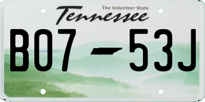 TN license plate B0753J