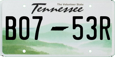 TN license plate B0753R