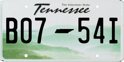 TN license plate B0754I