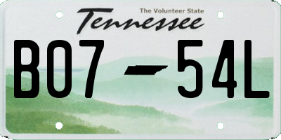 TN license plate B0754L