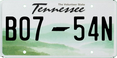 TN license plate B0754N