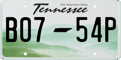 TN license plate B0754P