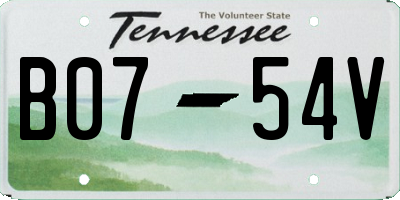 TN license plate B0754V