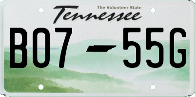 TN license plate B0755G
