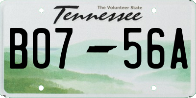 TN license plate B0756A
