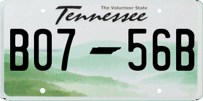 TN license plate B0756B