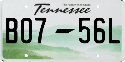 TN license plate B0756L