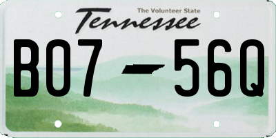 TN license plate B0756Q