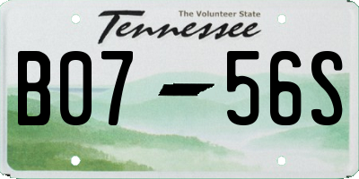 TN license plate B0756S
