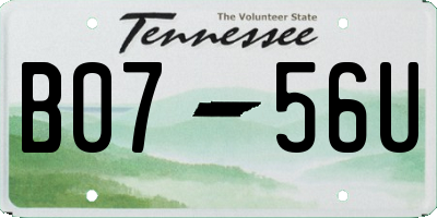 TN license plate B0756U