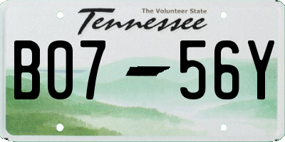 TN license plate B0756Y