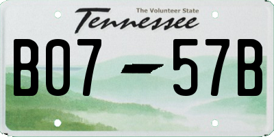 TN license plate B0757B