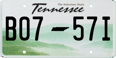 TN license plate B0757I
