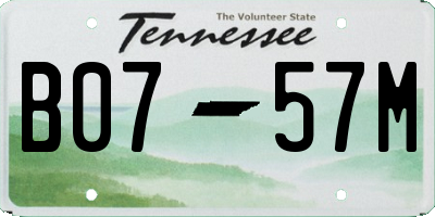 TN license plate B0757M