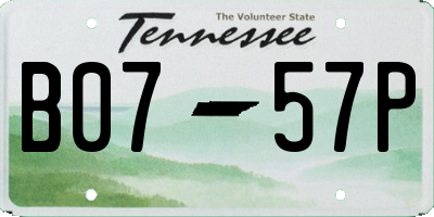 TN license plate B0757P
