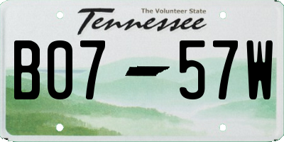 TN license plate B0757W