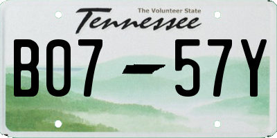 TN license plate B0757Y