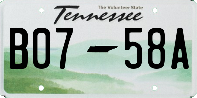 TN license plate B0758A