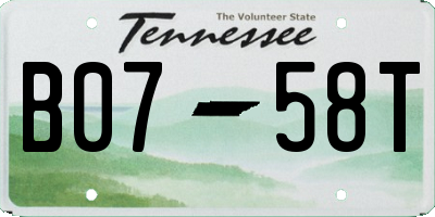 TN license plate B0758T