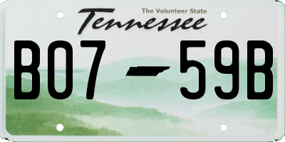 TN license plate B0759B