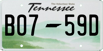 TN license plate B0759D
