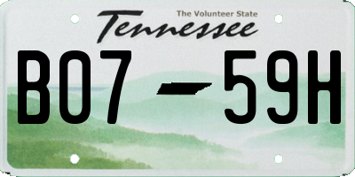 TN license plate B0759H