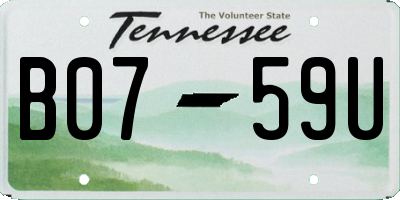 TN license plate B0759U