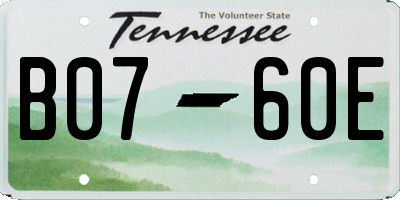 TN license plate B0760E