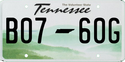 TN license plate B0760G