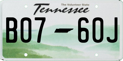 TN license plate B0760J