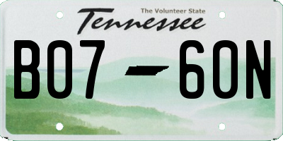TN license plate B0760N