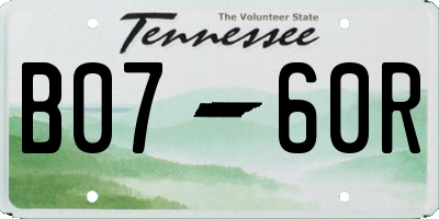 TN license plate B0760R