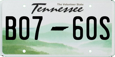 TN license plate B0760S