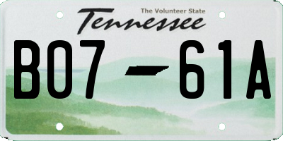 TN license plate B0761A