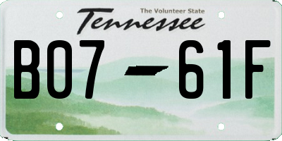 TN license plate B0761F