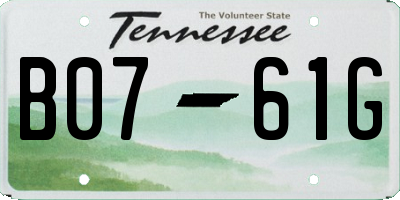 TN license plate B0761G