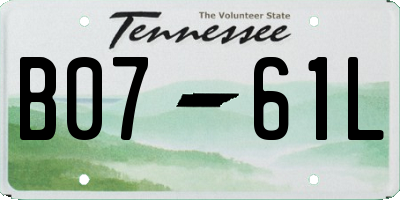 TN license plate B0761L