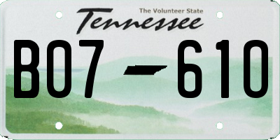 TN license plate B0761O